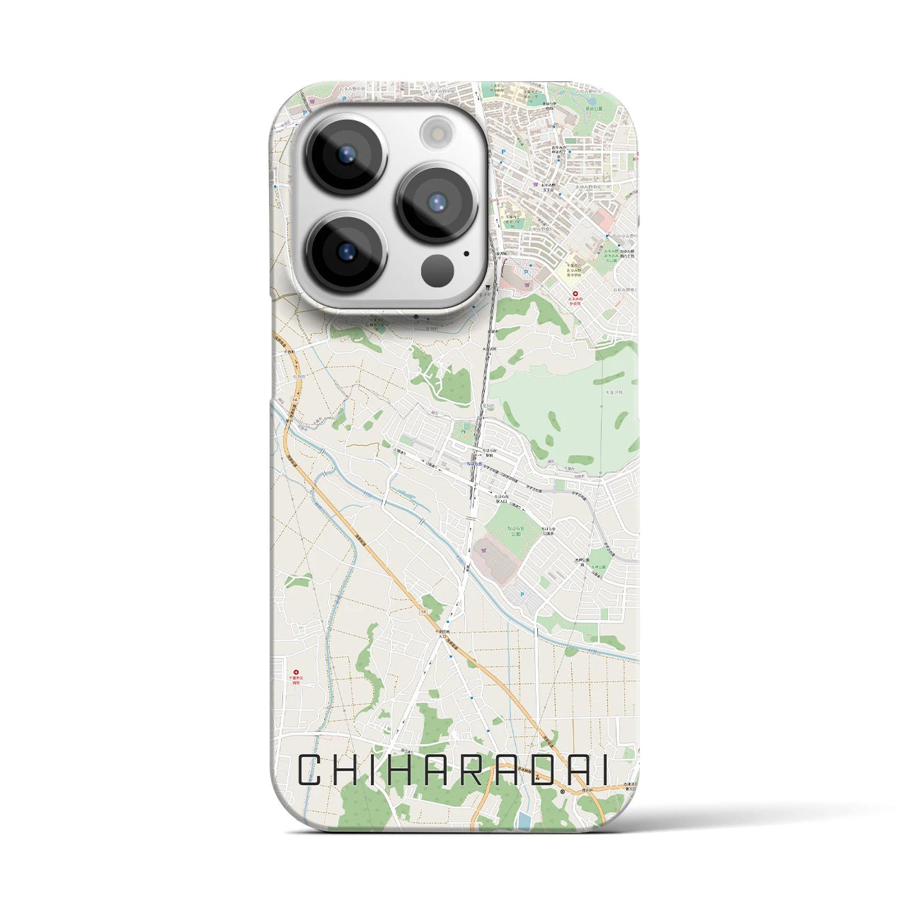 【ちはら台】地図柄iPhoneケース（バックカバータイプ・ナチュラル）iPhone 14 Pro 用