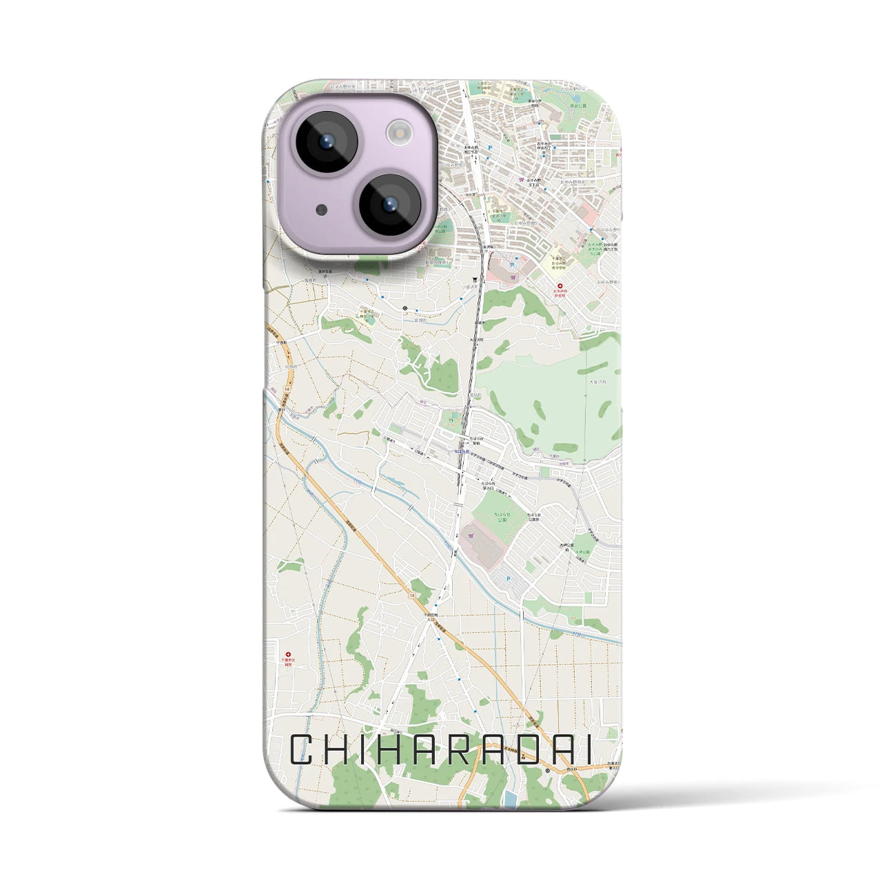 【ちはら台】地図柄iPhoneケース（バックカバータイプ・ナチュラル）iPhone 14 用