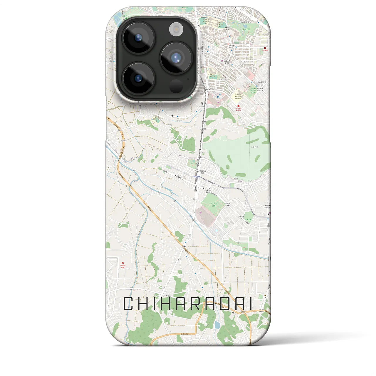 【ちはら台】地図柄iPhoneケース（バックカバータイプ・ナチュラル）iPhone 15 Pro Max 用