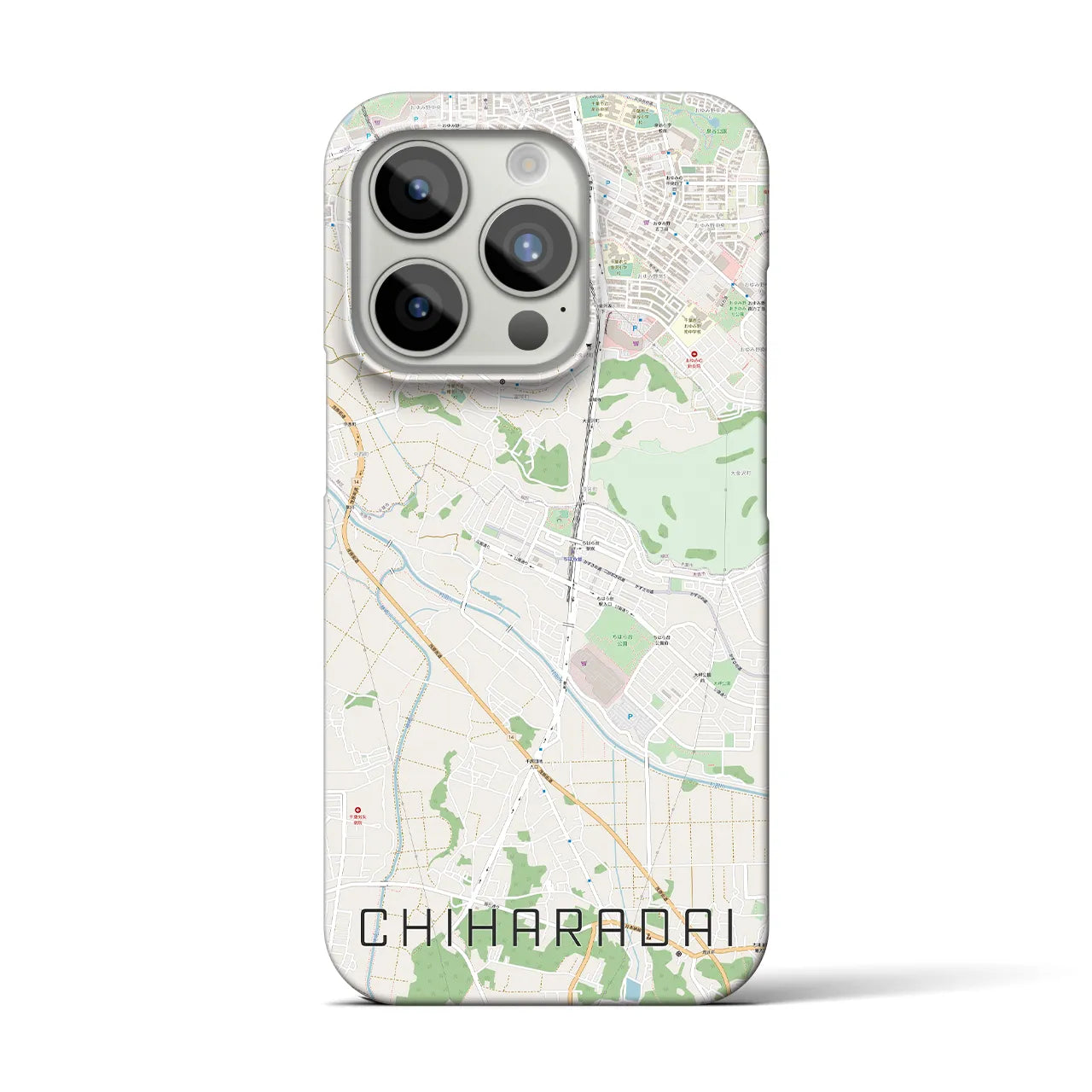 【ちはら台】地図柄iPhoneケース（バックカバータイプ・ナチュラル）iPhone 15 Pro 用