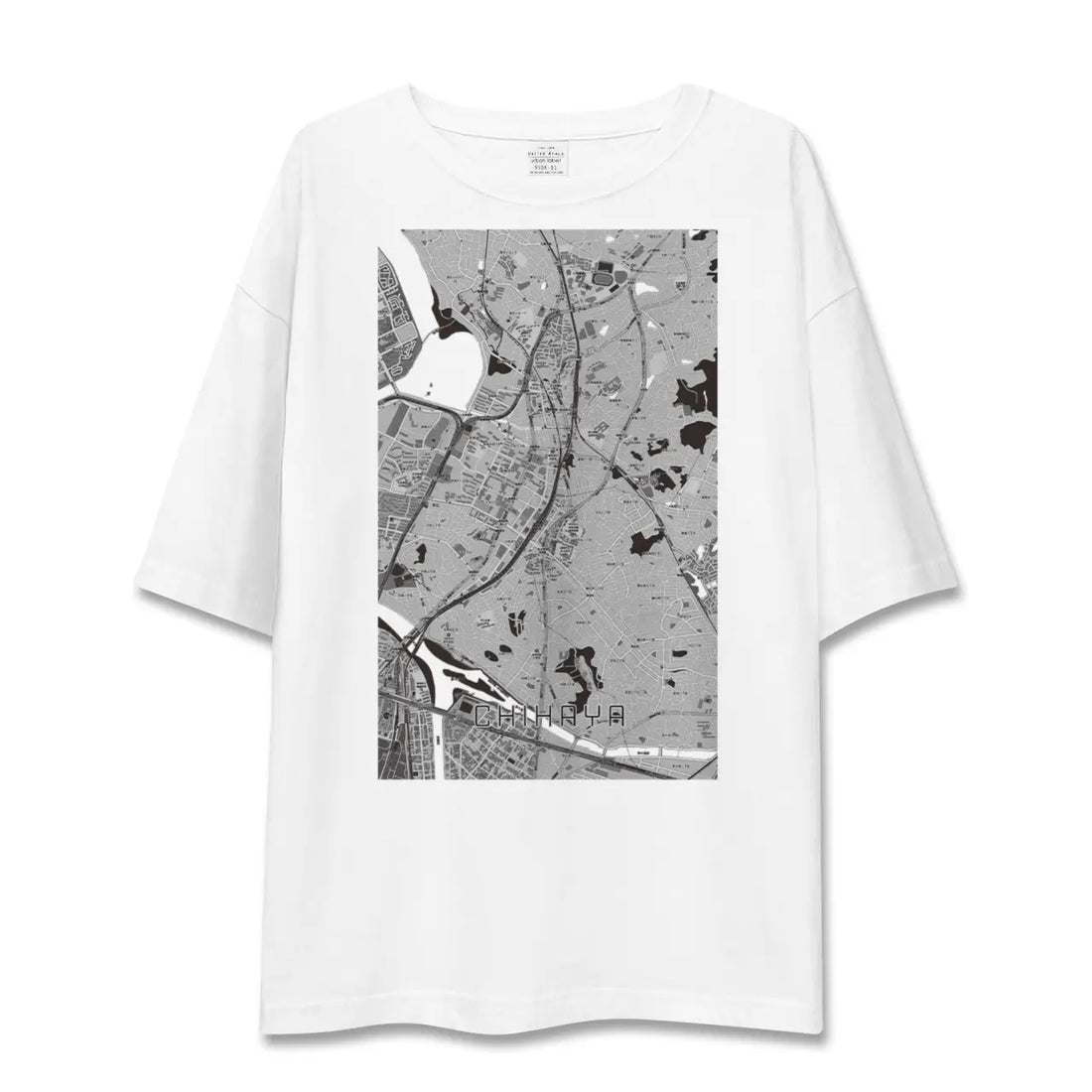 【千早（福岡県）】地図柄ビッグシルエットTシャツ