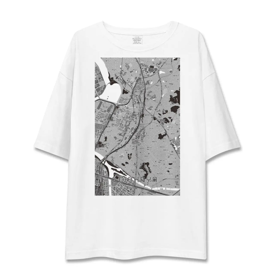 【千早(福岡県)】地図柄ビッグシルエットTシャツ