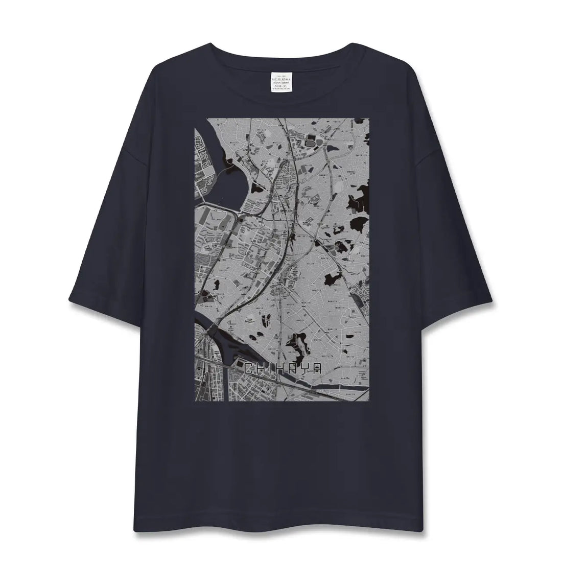 【千早（福岡県）】地図柄ビッグシルエットTシャツ