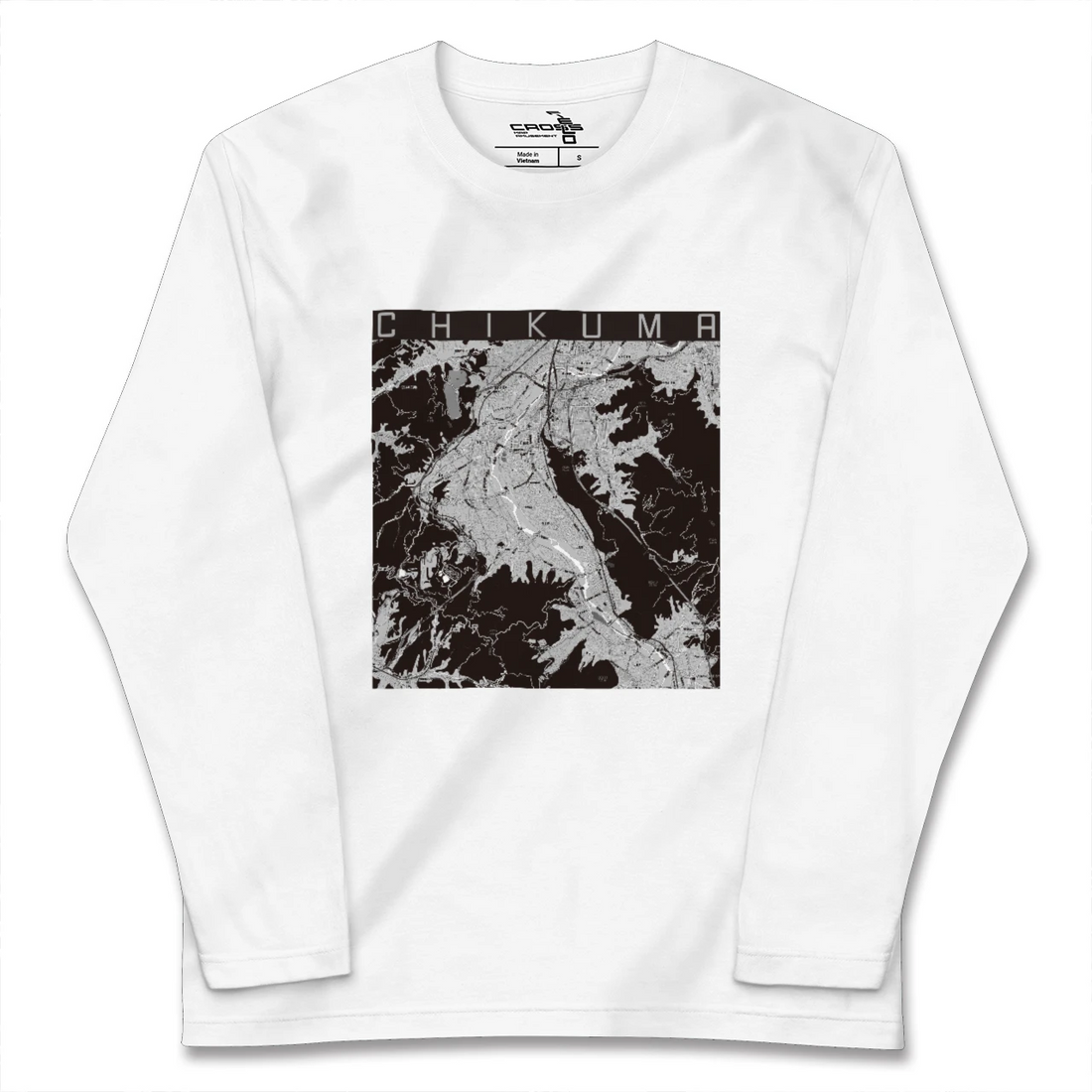 【千曲(長野県)】地図柄ロングスリーブTシャツ