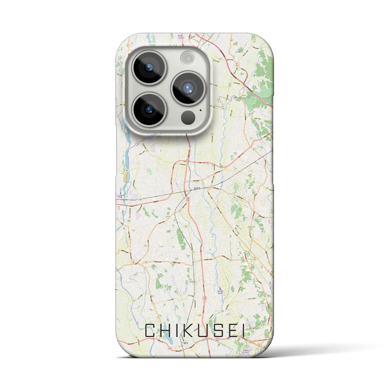 【筑西】地図柄iPhoneケース（バックカバータイプ・ナチュラル）iPhone 15 Pro 用