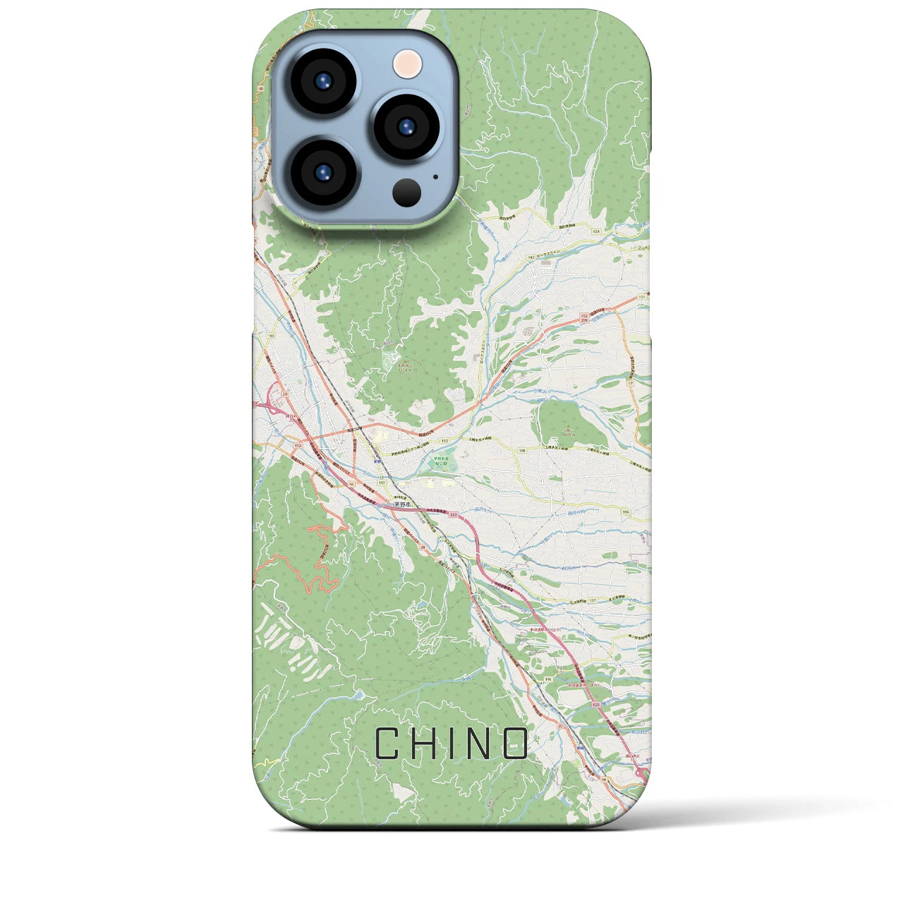 【茅野】地図柄iPhoneケース（バックカバータイプ・ナチュラル）iPhone 13 Pro Max 用
