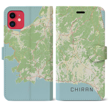 【知覧（鹿児島県）】地図柄iPhoneケース（手帳タイプ）ナチュラル・iPhone 11 用