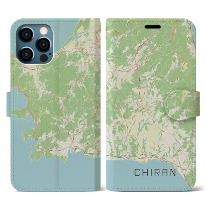 【知覧（鹿児島県）】地図柄iPhoneケース（手帳タイプ）ナチュラル・iPhone 12 / 12 Pro 用