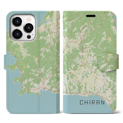 【知覧（鹿児島県）】地図柄iPhoneケース（手帳タイプ）ナチュラル・iPhone 13 Pro 用