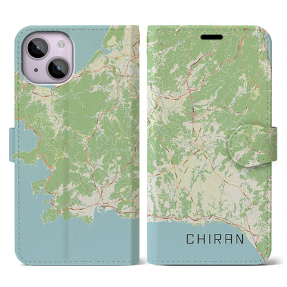 【知覧（鹿児島県）】地図柄iPhoneケース（手帳タイプ）ナチュラル・iPhone 14 用
