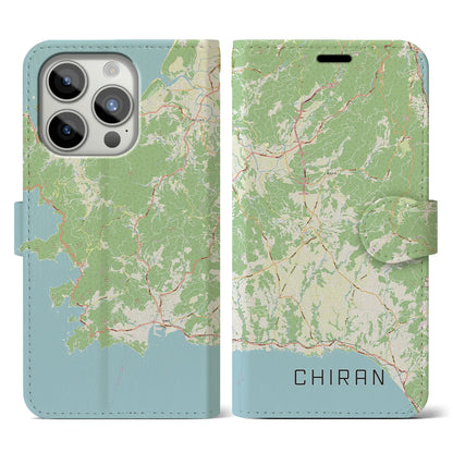 【知覧（鹿児島県）】地図柄iPhoneケース（手帳タイプ）ナチュラル・iPhone 15 Pro 用