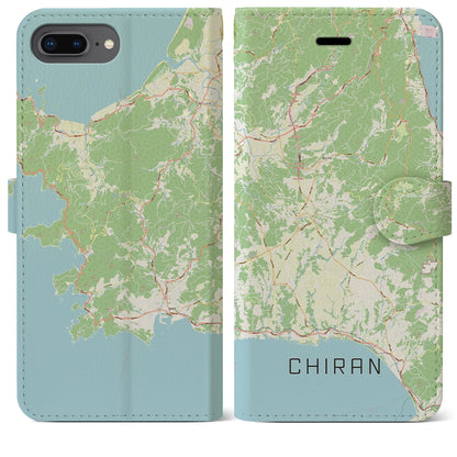 【知覧（鹿児島県）】地図柄iPhoneケース（手帳タイプ）ナチュラル・iPhone 8Plus /7Plus / 6sPlus / 6Plus 用