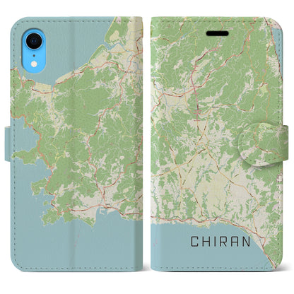 【知覧（鹿児島県）】地図柄iPhoneケース（手帳タイプ）ナチュラル・iPhone XR 用