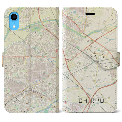 【知立（愛知県）】地図柄iPhoneケース（手帳タイプ）ナチュラル・iPhone XR 用