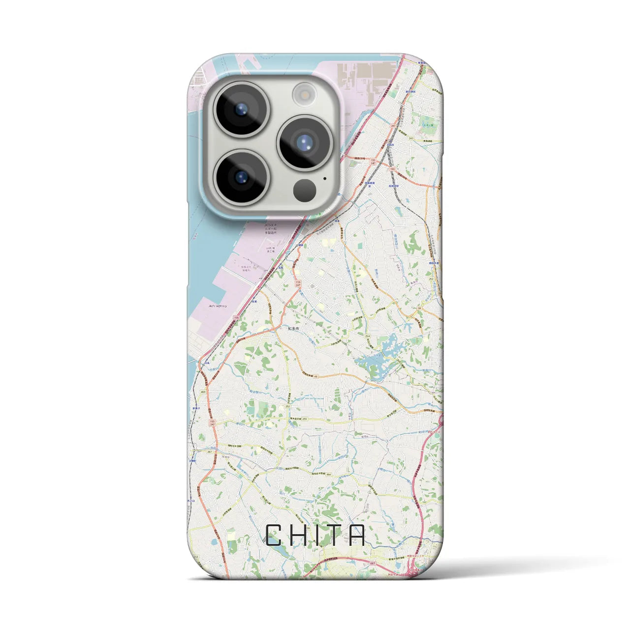 【知多】地図柄iPhoneケース（バックカバータイプ・ナチュラル）iPhone 15 Pro 用