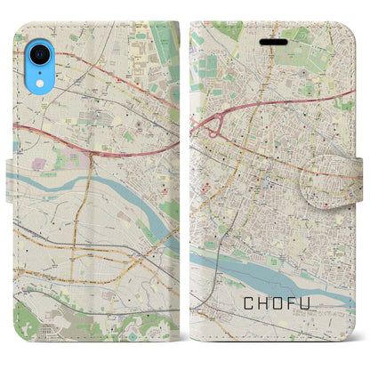 【調布（東京都）】地図柄iPhoneケース（手帳タイプ）ナチュラル・iPhone XR 用