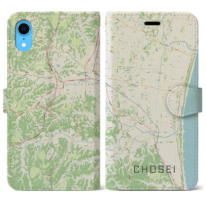 【長生（千葉県）】地図柄iPhoneケース（手帳タイプ）ナチュラル・iPhone XR 用