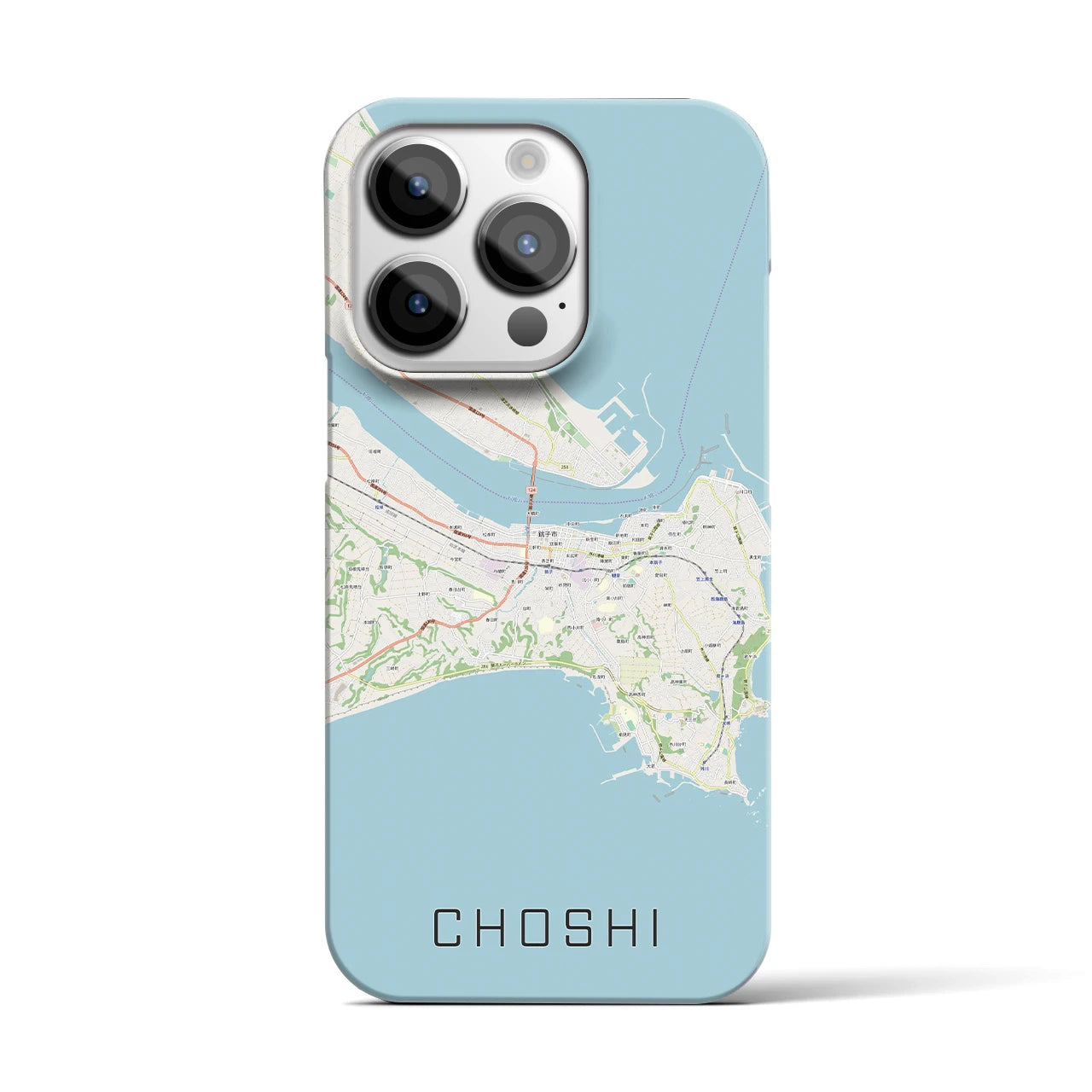 【銚子】地図柄iPhoneケース（バックカバータイプ・ナチュラル）iPhone 14 Pro 用