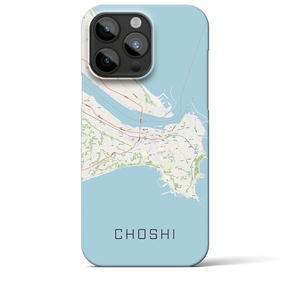 【銚子】地図柄iPhoneケース（バックカバータイプ・ナチュラル）iPhone 15 Pro Max 用