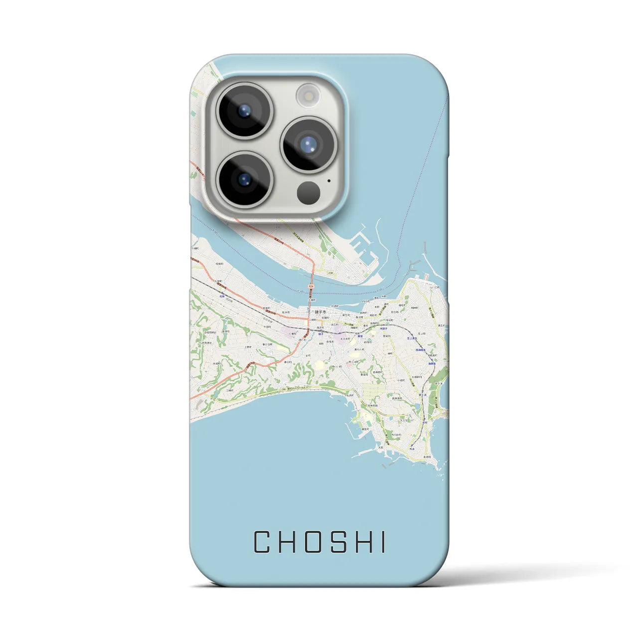 【銚子】地図柄iPhoneケース（バックカバータイプ・ナチュラル）iPhone 15 Pro 用