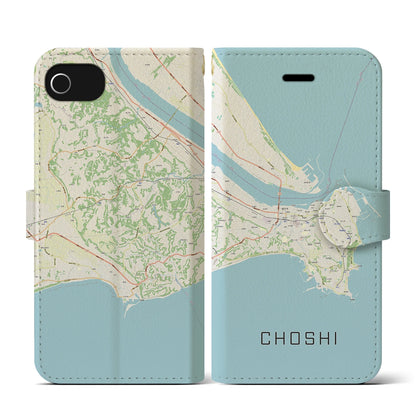 【銚子（千葉県）】地図柄iPhoneケース（手帳タイプ）ナチュラル・iPhone SE（第3 / 第2世代） / 8 / 7 / 6s / 6 用