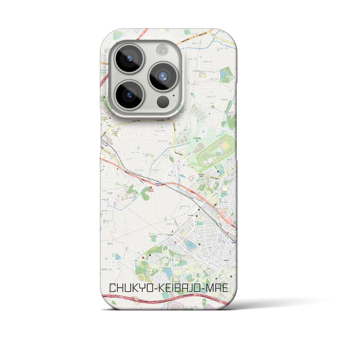 【中京競馬場前】地図柄iPhoneケース（バックカバータイプ・ナチュラル）iPhone 15 Pro 用
