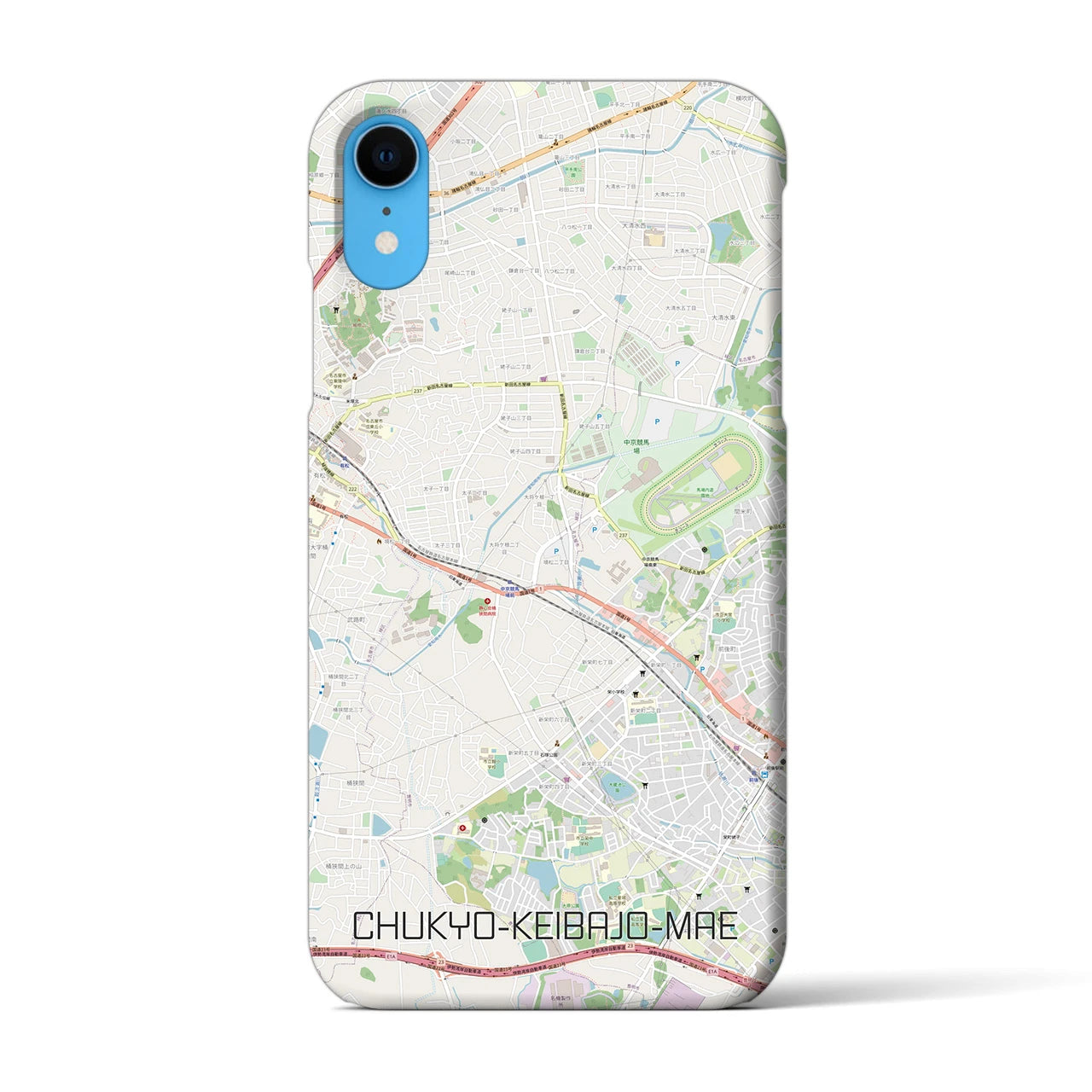 【中京競馬場前】地図柄iPhoneケース（バックカバータイプ・ナチュラル）iPhone XR 用