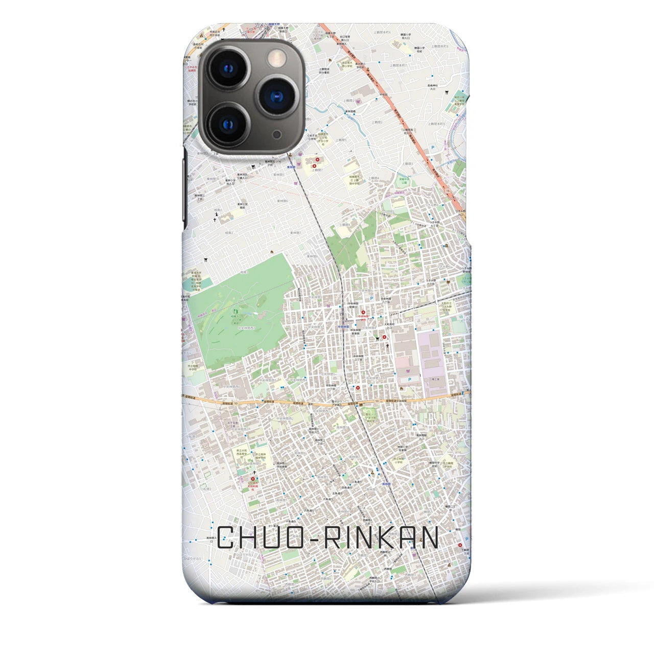 【中央林間】地図柄iPhoneケース（バックカバータイプ・ナチュラル）iPhone 11 Pro Max 用