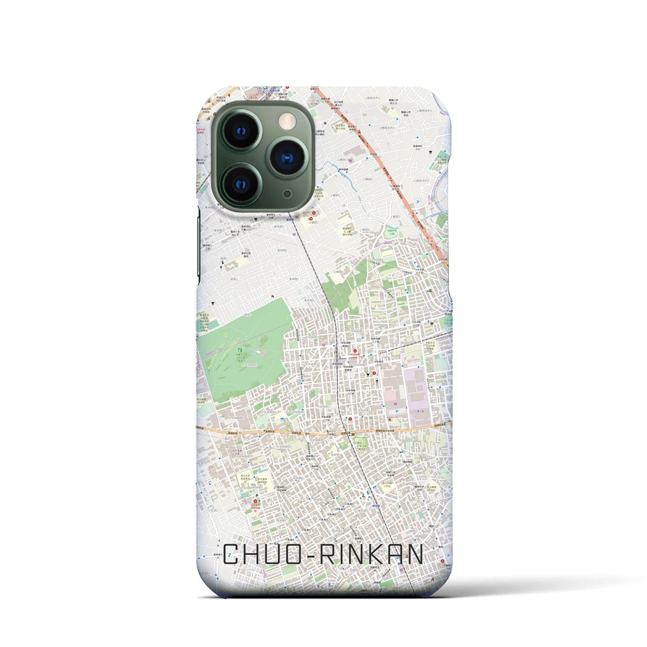 【中央林間】地図柄iPhoneケース（バックカバータイプ・ナチュラル）iPhone 11 Pro 用