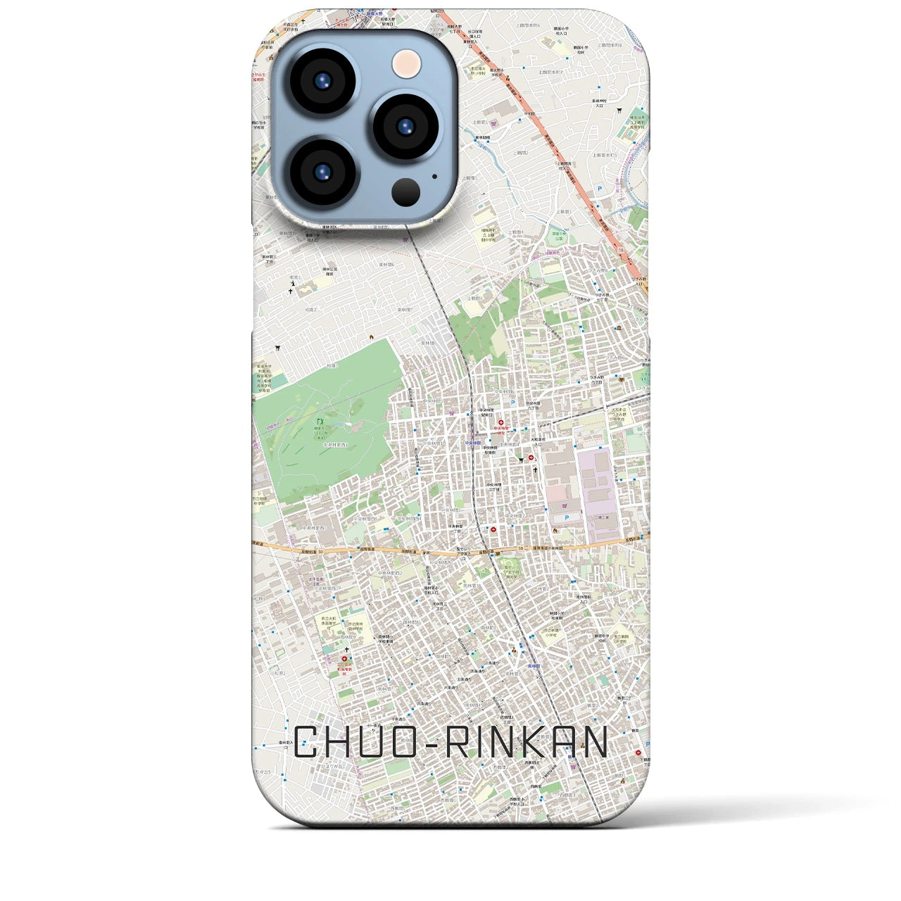 【中央林間】地図柄iPhoneケース（バックカバータイプ・ナチュラル）iPhone 13 Pro Max 用