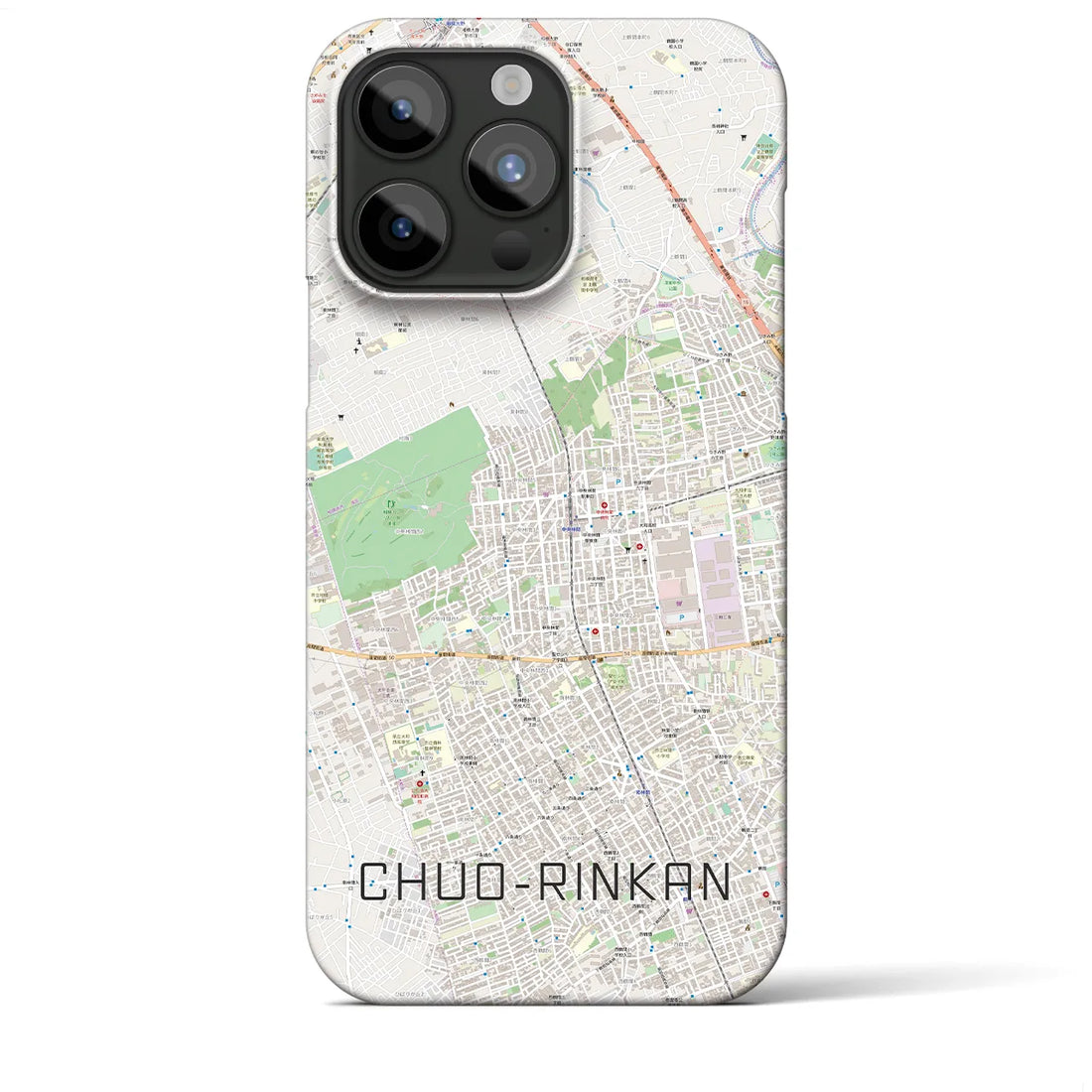 【中央林間】地図柄iPhoneケース（バックカバータイプ・ナチュラル）iPhone 15 Pro Max 用