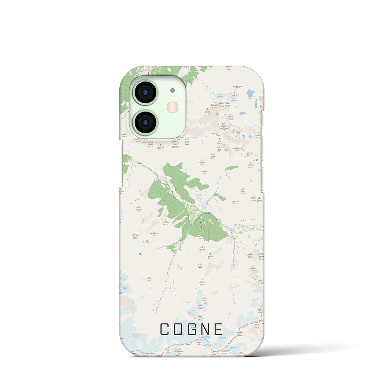 【コーニュ】地図柄iPhoneケース（バックカバータイプ・ナチュラル）iPhone 12 mini 用