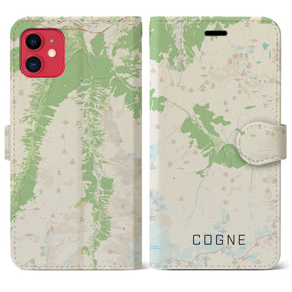 【コーニュ（イタリア）】地図柄iPhoneケース（手帳タイプ）ナチュラル・iPhone 11 用