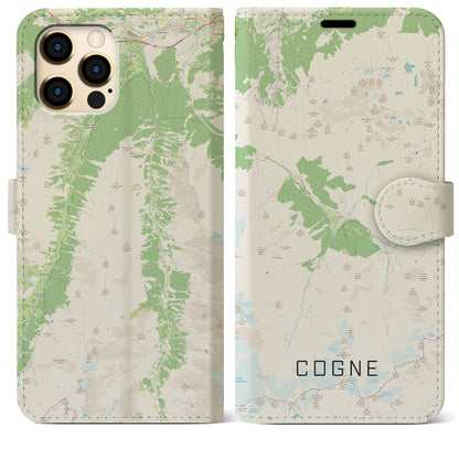 【コーニュ（イタリア）】地図柄iPhoneケース（手帳タイプ）ナチュラル・iPhone 12 Pro Max 用