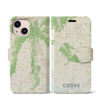 【コーニュ（イタリア）】地図柄iPhoneケース（手帳タイプ）ナチュラル・iPhone 13 mini 用