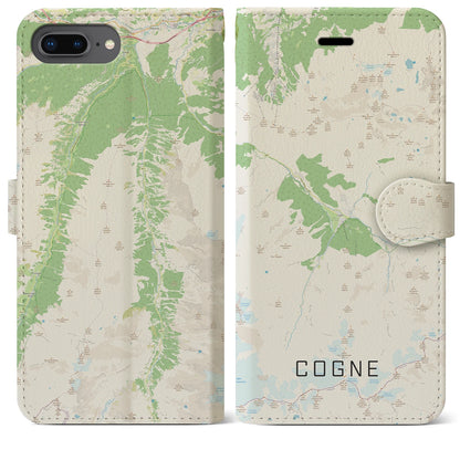 【コーニュ（イタリア）】地図柄iPhoneケース（手帳タイプ）ナチュラル・iPhone 8Plus /7Plus / 6sPlus / 6Plus 用