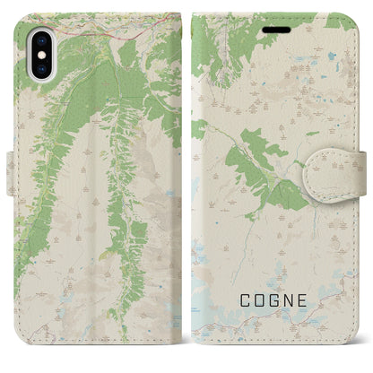 【コーニュ（イタリア）】地図柄iPhoneケース（手帳タイプ）ナチュラル・iPhone XS Max 用