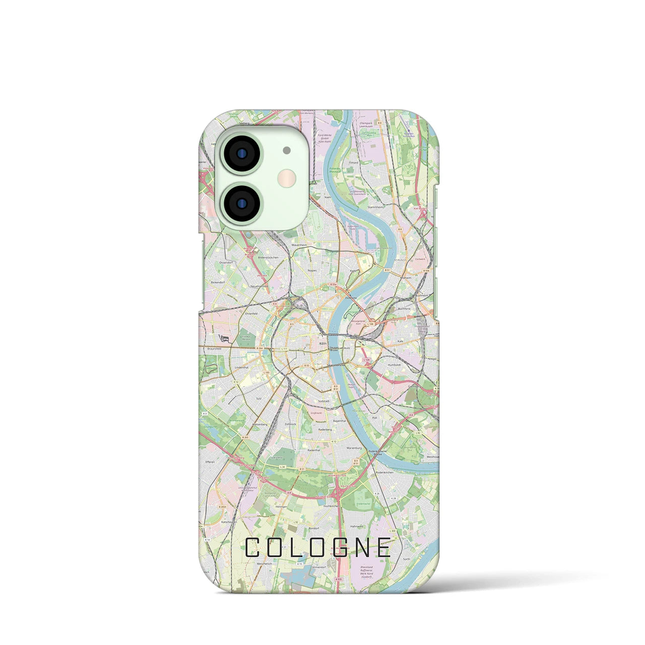 【ケルン】地図柄iPhoneケース（バックカバータイプ・ナチュラル）iPhone 12 mini 用