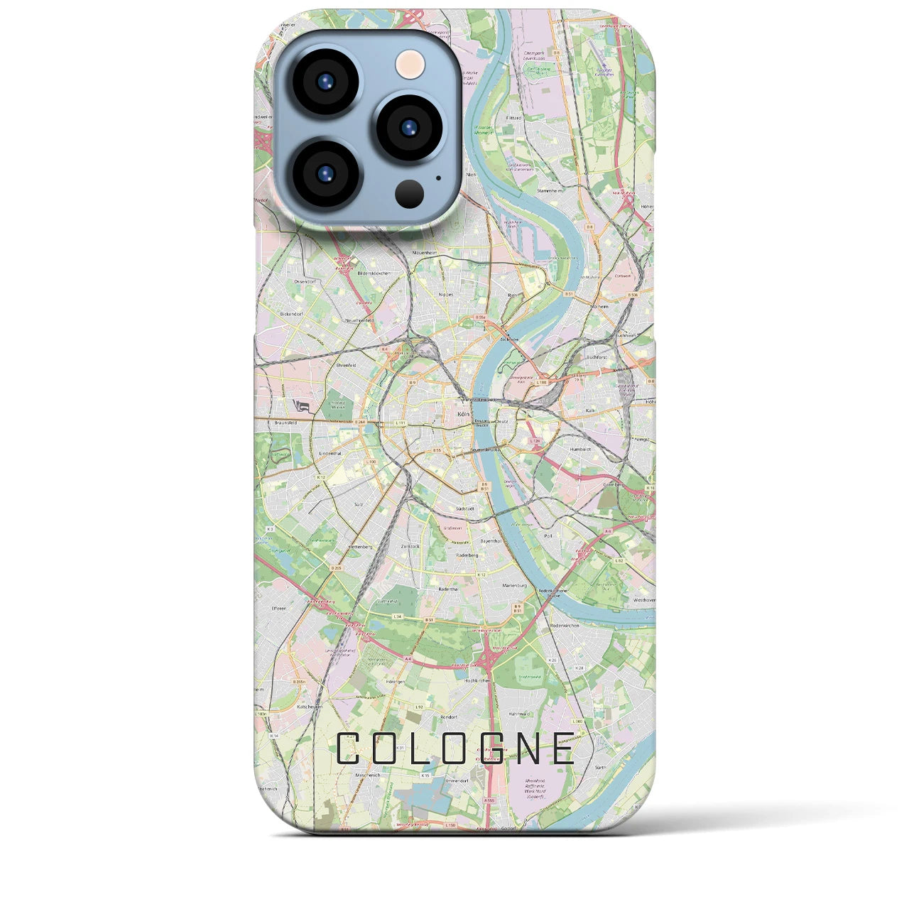 【ケルン】地図柄iPhoneケース（バックカバータイプ・ナチュラル）iPhone 13 Pro Max 用