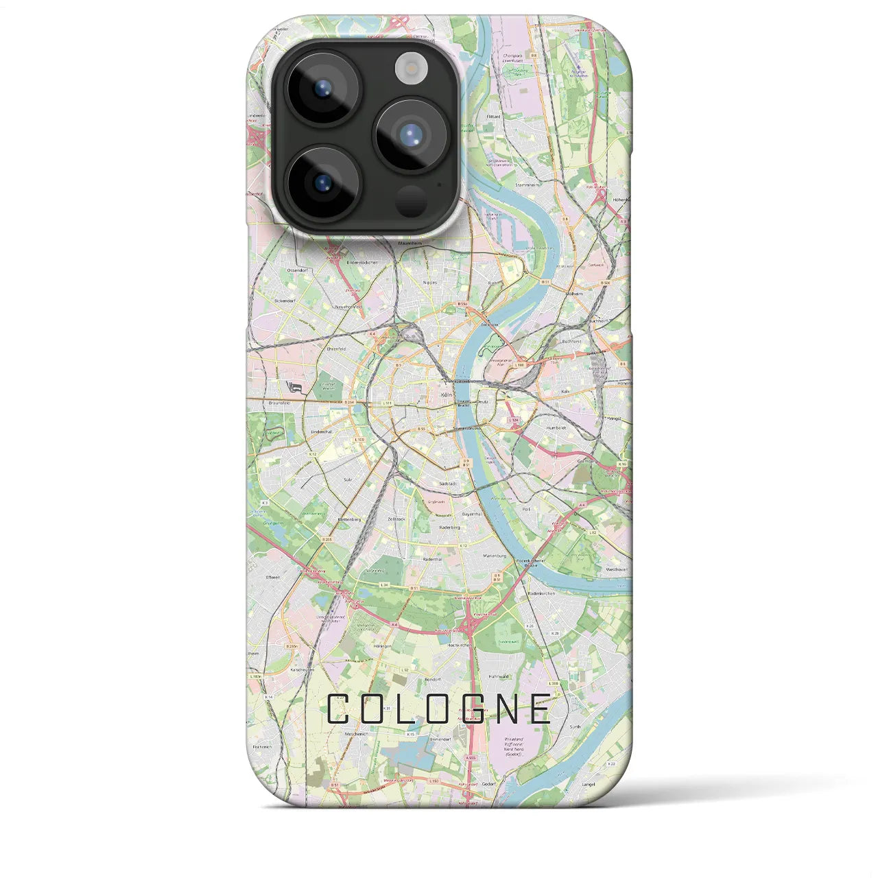 【ケルン】地図柄iPhoneケース（バックカバータイプ・ナチュラル）iPhone 15 Pro Max 用