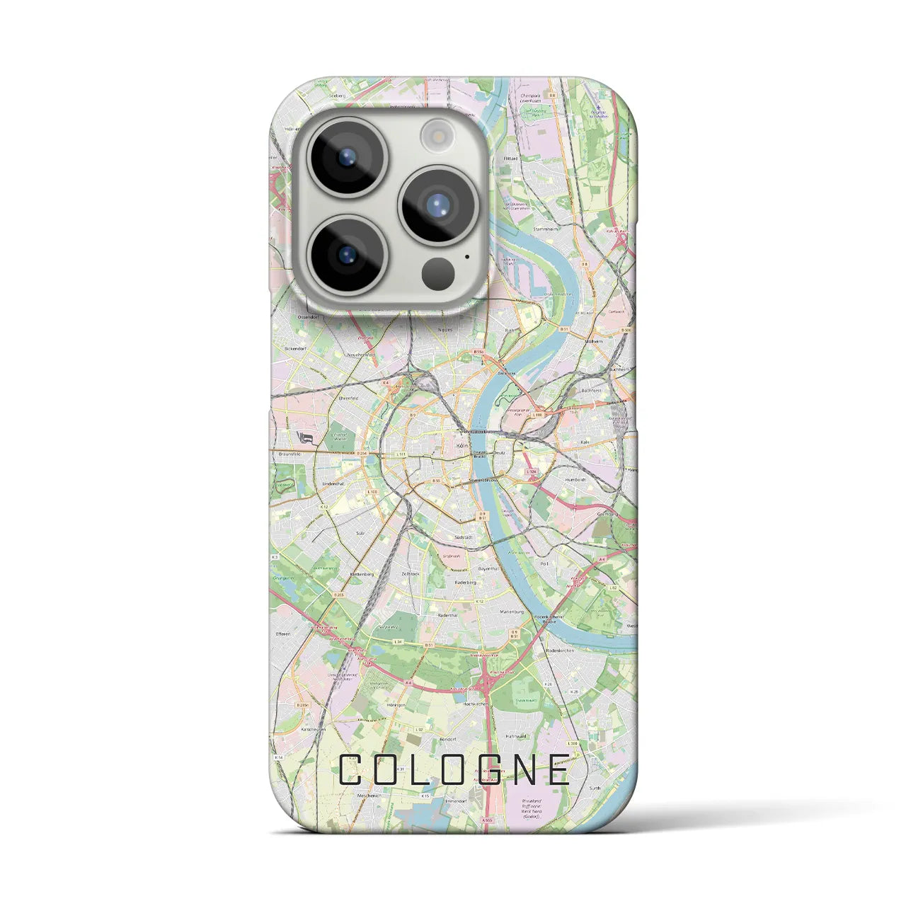 【ケルン】地図柄iPhoneケース（バックカバータイプ・ナチュラル）iPhone 15 Pro 用