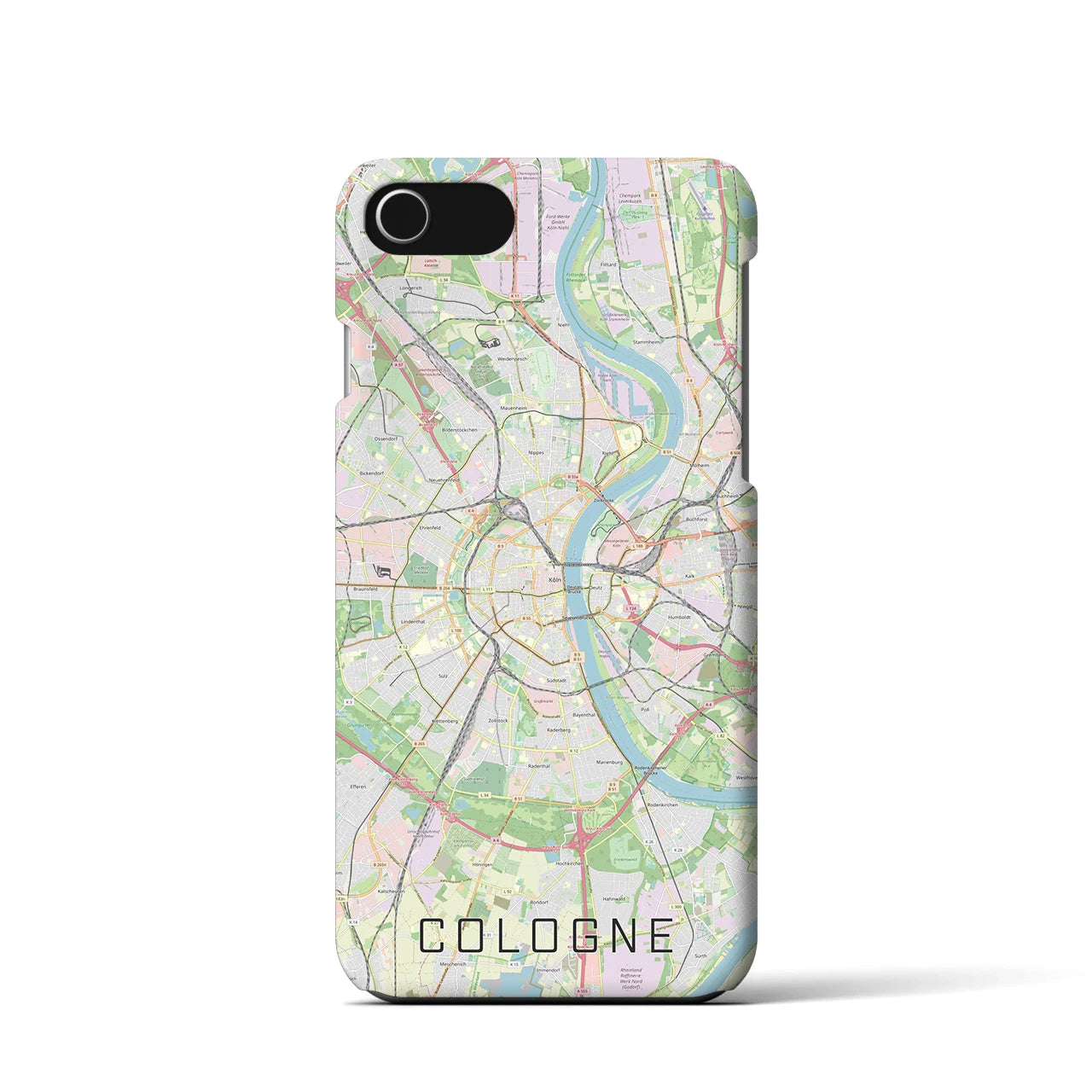 【ケルン】地図柄iPhoneケース（バックカバータイプ・ナチュラル）iPhone SE（第3 / 第2世代） / 8 / 7 / 6s / 6 用