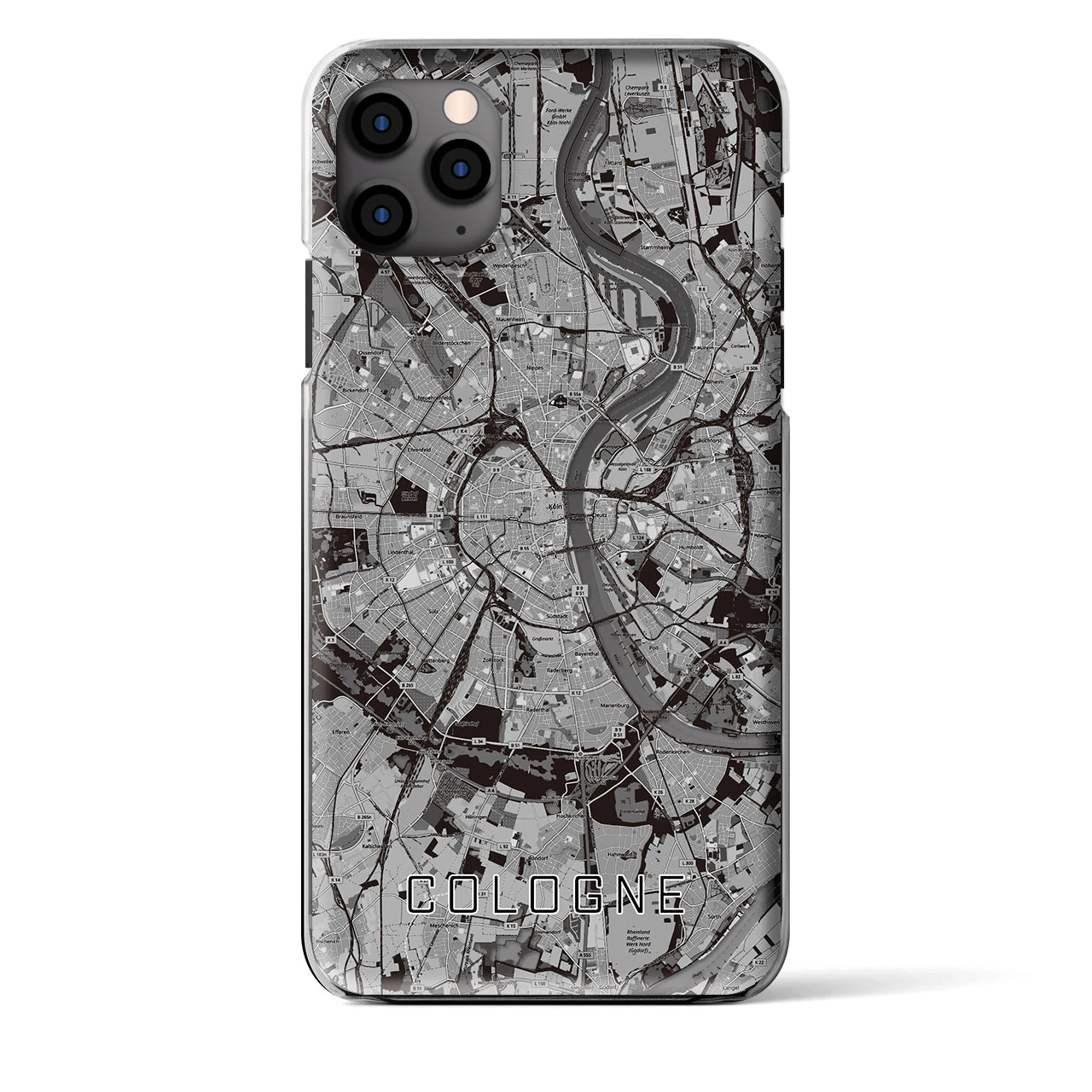 【ケルン】地図柄iPhoneケース（クリアタイプ・モノトーン）iPhone 11 Pro Max 用