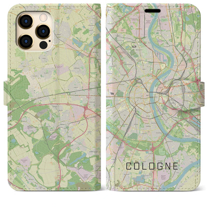 【ケルン（ドイツ）】地図柄iPhoneケース（手帳タイプ）ナチュラル・iPhone 12 Pro Max 用