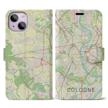 【ケルン（ドイツ）】地図柄iPhoneケース（手帳タイプ）ナチュラル・iPhone 14 用