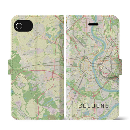 【ケルン（ドイツ）】地図柄iPhoneケース（手帳タイプ）ナチュラル・iPhone SE（第3 / 第2世代） / 8 / 7 / 6s / 6 用