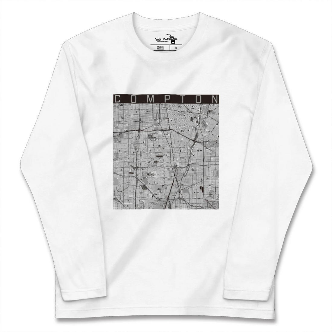 【コンプトン(アメリカ)】地図柄ロングスリーブTシャツ