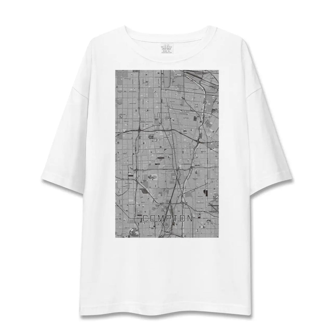 【コンプトン（アメリカ）】地図柄ビッグシルエットTシャツ