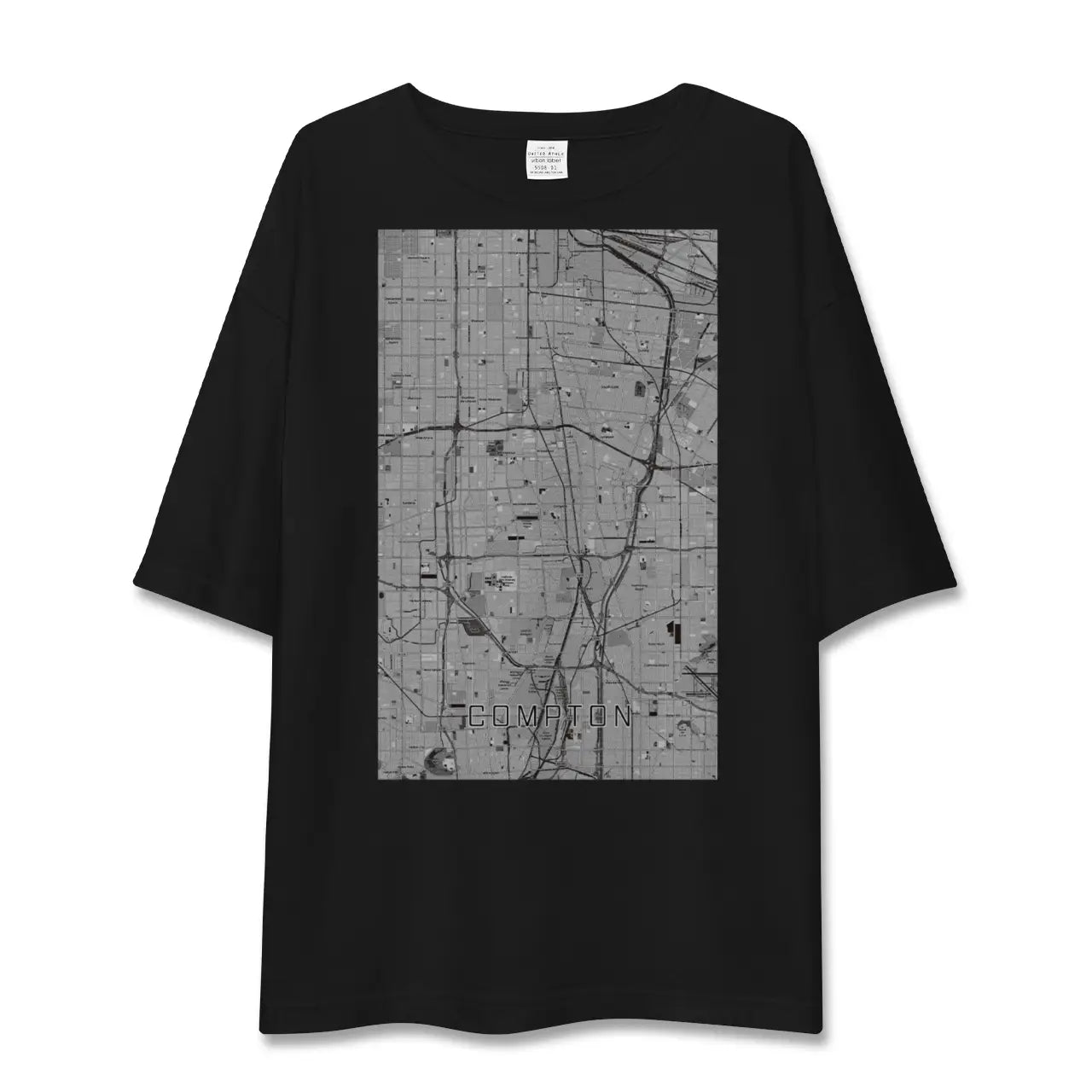 【コンプトン（アメリカ）】地図柄ビッグシルエットTシャツ