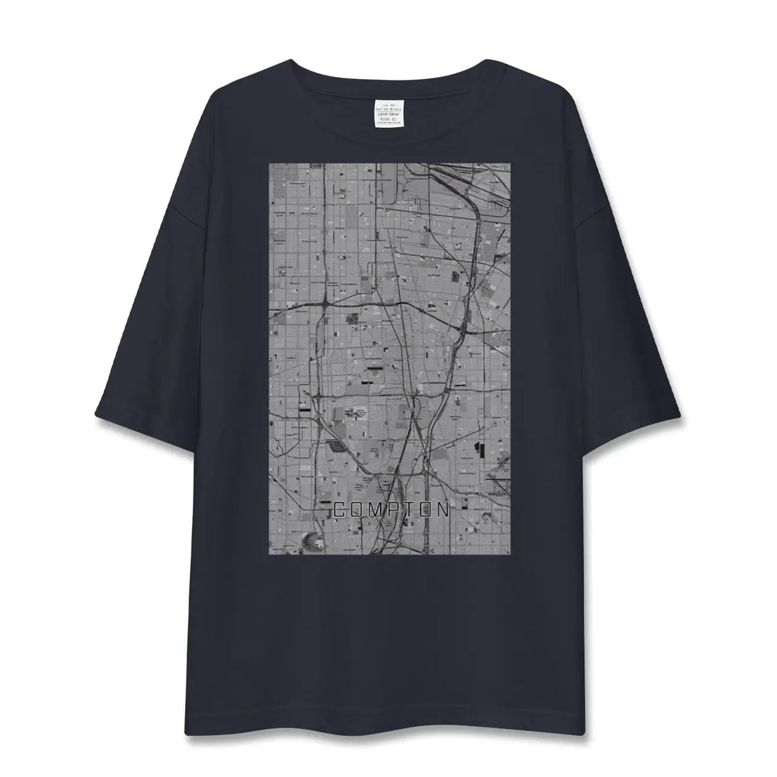【コンプトン（アメリカ）】地図柄ビッグシルエットTシャツ